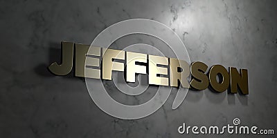 Jefferson - Gold text on black background - 3D rendered royalty free stock picture Stock Photo