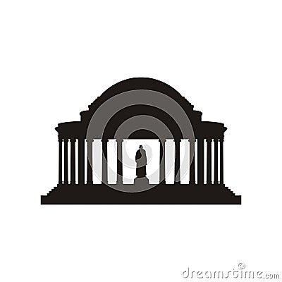 Jefferson memorial silhouette Vector Illustration