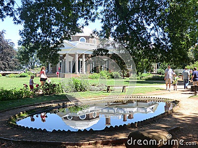 Jefferson`s Monticello Pond Reflection. Editorial Stock Photo