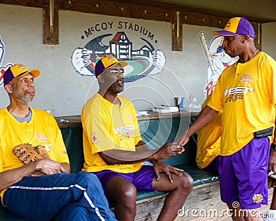 Jeffrey Osborne and friends, Kareem and James Worthy. Editorial Stock Photo