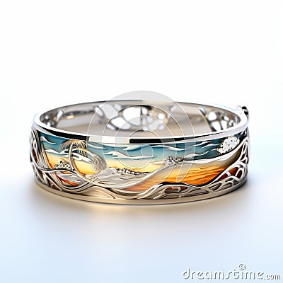 Jeffreys Bay Surf Spot Bracelet With Hyper Detail And Limited Colors Stock Photo