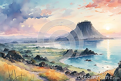 Jeju Island. Generative AI Stock Photo