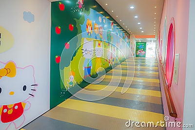 Jeju Island, Korea - November 12, 2016 : The tourist visited HELLO KITTY ISLAND MUSEUM & CAFE IN JEJU, One of tourist attractions Editorial Stock Photo