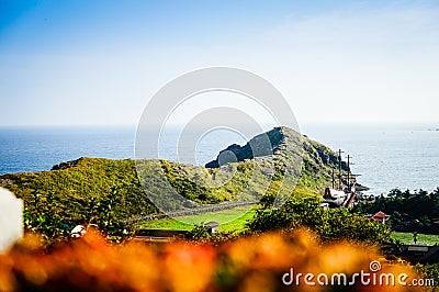 Jeju Island, KOREA - NOVEMBER 12: The tourist visited Sanbanggulsa temple that located on Sanbangsan Mountain. On the way to Stock Photo