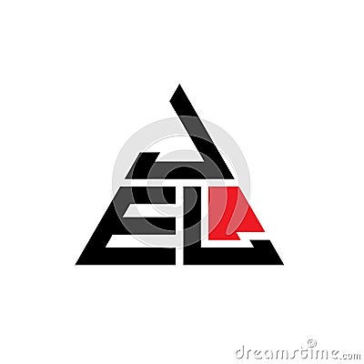 JEL triangle letter logo design with triangle shape. JEL triangle logo design monogram. JEL triangle vector logo template with red Vector Illustration