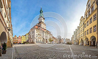 Jelenia Gora, Poland. View of Market and Town Hall Stock Photo