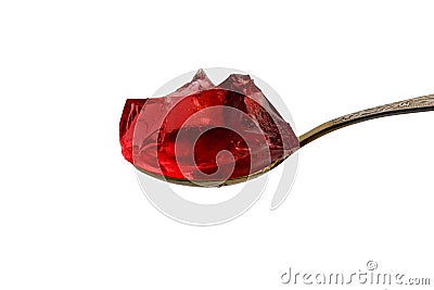 Jell delicacy on spoon Stock Photo