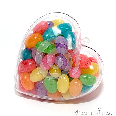Jelly Beans Filled Heart Stock Photo