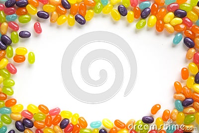 Jelly beans frame Stock Photo