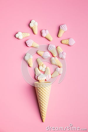 Jelly candy shape ice cream. Gummy bonbons Stock Photo