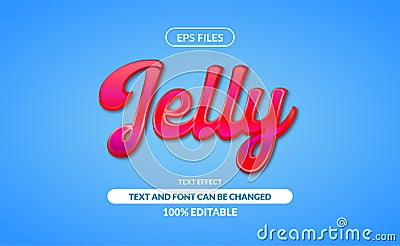 Jelly editable text effect. eps vector file. 3d red jam glossy fluid cherry sauce effect Vector Illustration