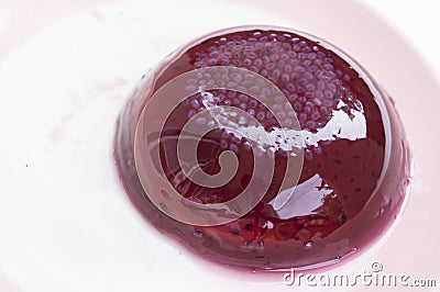 Jelly jello junk red mold sweet strawberry fresh concept Stock Photo