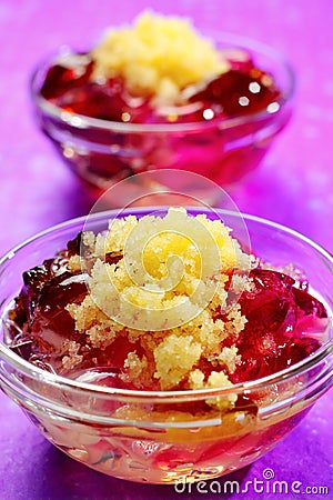 Jelly with lemon sorbet Stock Photo