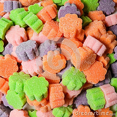 Home-made Sugar-Coated Colorful Gummies Stock Photo