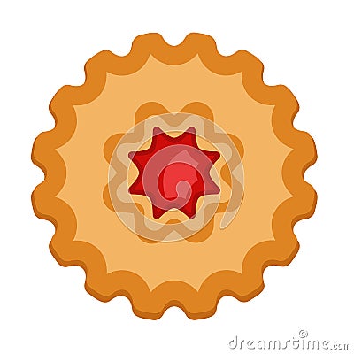 Jelly star biscuit icon, flat style Vector Illustration