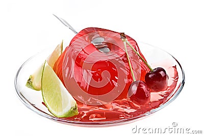 Jelly from a sweet cherry lime Stock Photo