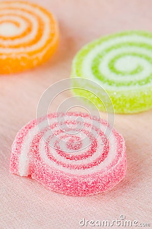 Jelly sweet, flavor fruit, candy dessert colorful. Stock Photo