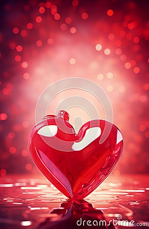 Jelly sweet red heart with copyspace for Valentines Day and love themed greeting card Stock Photo