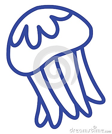 Jellyfish blue, icon Vector Illustration