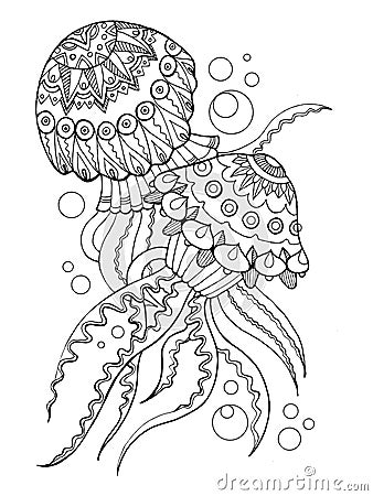 Jellyfish coloring book vector illustration Vector Illustration