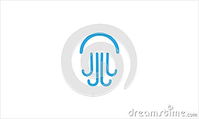 Jellyfish icon Logo design vector template illustration symbol Vector Illustration