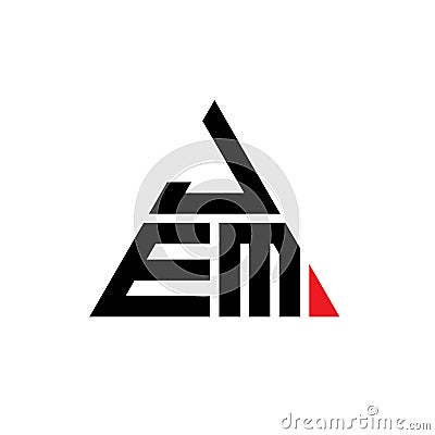 JEM triangle letter logo design with triangle shape. JEM triangle logo design monogram. JEM triangle vector logo template with red Vector Illustration