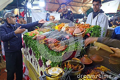 Jemaa el-Fnaa food in Marrakech Editorial Stock Photo