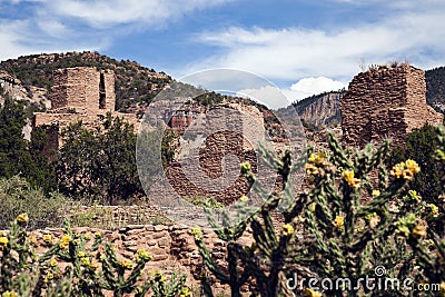 Jemez State Monument in Jemez Springs Stock Photo