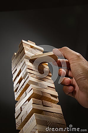 Jenga Business Strategy Stock Photo