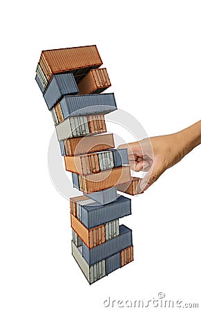 Jenga container Stock Photo