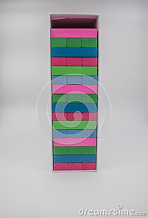 Jenga game isolated Stock Photo