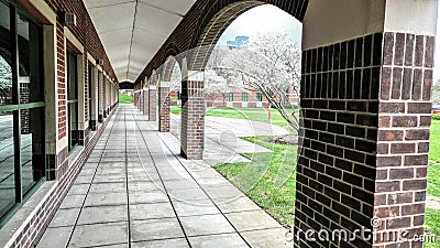 Jennie Huizenga Courtyard Walkway - Palos Heights, IL Stock Photo