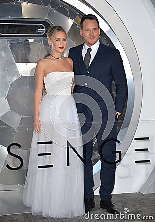 Jennifer Lawrence & Chris Pratt Editorial Stock Photo