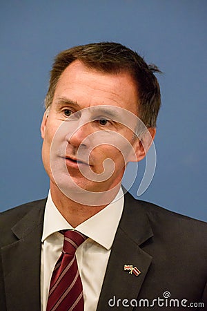 Jeremy Hunt, former Minister of Foreign Affairs of United Kingdom Editorial Stock Photo