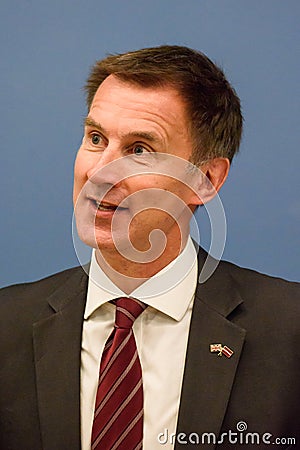 Jeremy Hunt, Minister of Foreign Affairs of United Kingdom Editorial Stock Photo