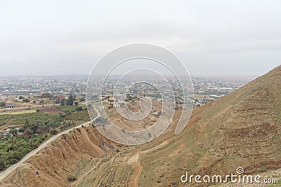 Jericho, Israel. - February 16.2017. View from the Mount of Temptation in Jericho. Editorial Stock Photo