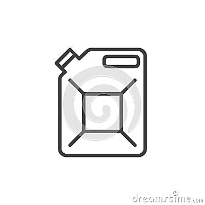 Jerrycan, canister line icon, outline vector sign, linear style pictogram isolated on white. Vector Illustration