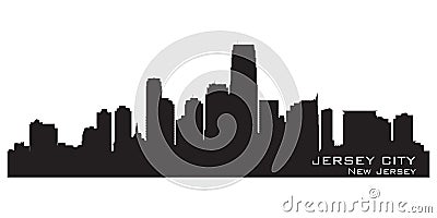 Jersey City, New Jersey skyline. Detailed silhouette Vector Illustration