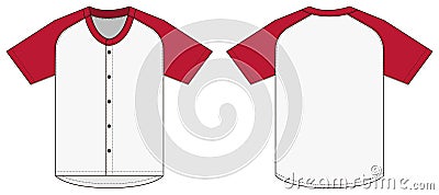 Jersey shortsleeve shirt baseball uniform shirt template vector illustration Vector Illustration