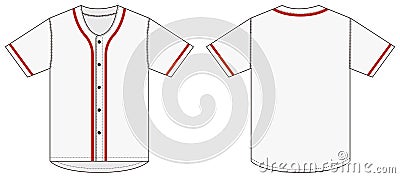 Jersey shortsleeve shirt baseball uniform shirt template vector illustration Vector Illustration