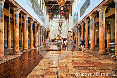 Jerusalem Bethlehem Israel. The church of the nativity birthplace of Jesus Editorial Stock Photo