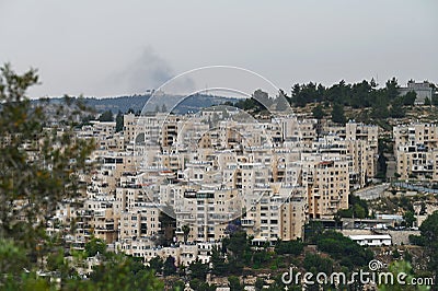 Panoramic view of Har Nof neighborhood Stock Photo