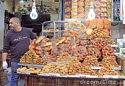 Machane Yehuda Market in Jerusalem, Israel Editorial Stock Photo