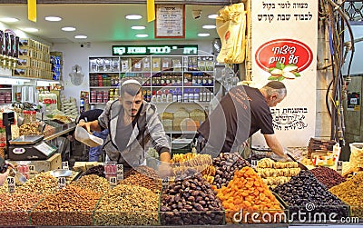 Machane Yehuda Market in Jerusalem, Israel Editorial Stock Photo