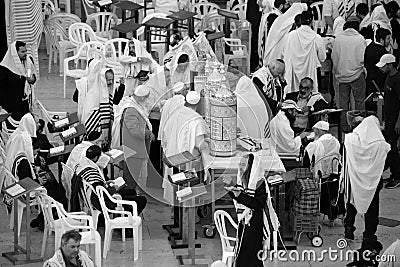 Jewish man celebrate Simchat Torah. Editorial Stock Photo