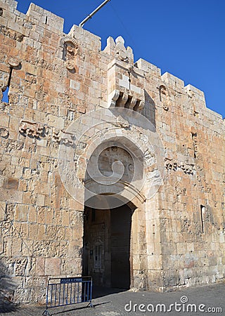 The Lions Gate is the start point of the Via Dolorosa, Editorial Stock Photo