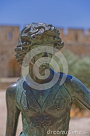 Bronze copy of Verrocchio`s David at the Tower of David in Jerusalem Stock Photo