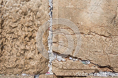 Placing notes, Western wall, Jerusalem Editorial Stock Photo