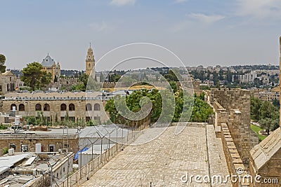 View from the Tower of David on the Armenian Patriarchate in the south Editorial Stock Photo