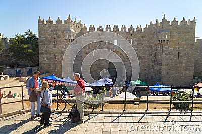 JERUSALEM, ISRAEL - NOVEMBER 2:Damascus Gate Editorial Stock Photo